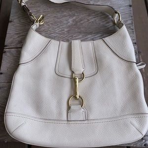 Coach Winter White Pebble Leather Bag